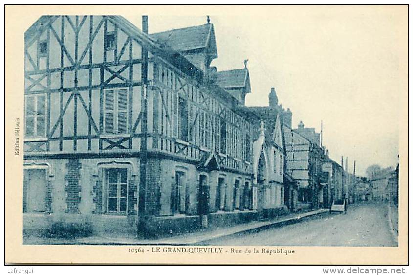Depts Div -seine Maritime -ref Y288- Le Grand Quevilly - Rue De La Republique   -carte Bon Etat - - Le Grand-Quevilly