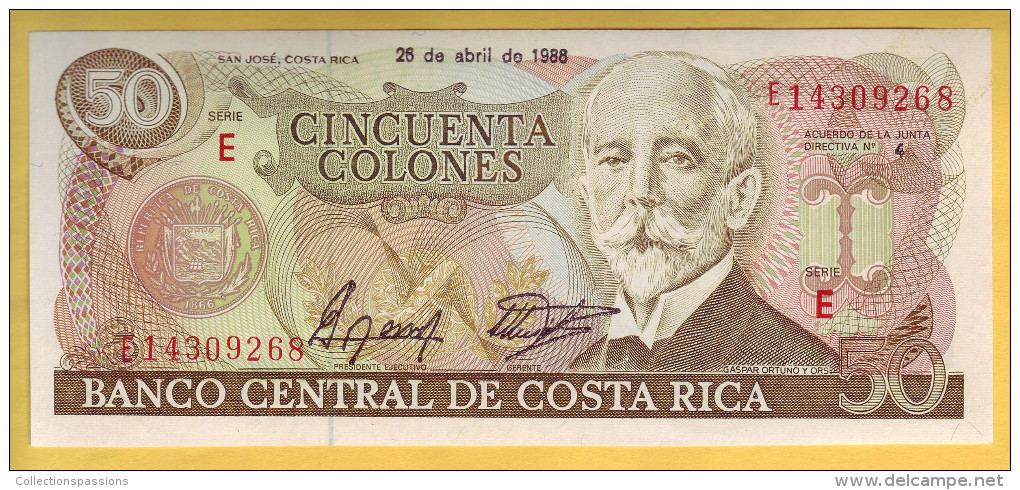 COSTA RICA - Billet De 50 Colones. 26-04-88. Pick: 253. NEUF - Costa Rica