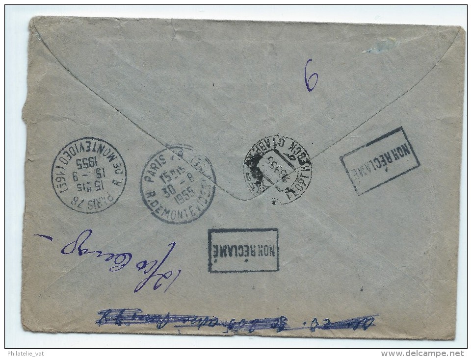 U.R.S.S.   LETTRE RECOMMANDEE POUR PARIS  1955   + RETOUR A L ENVOYEUR   A VOIR - Lettres & Documents