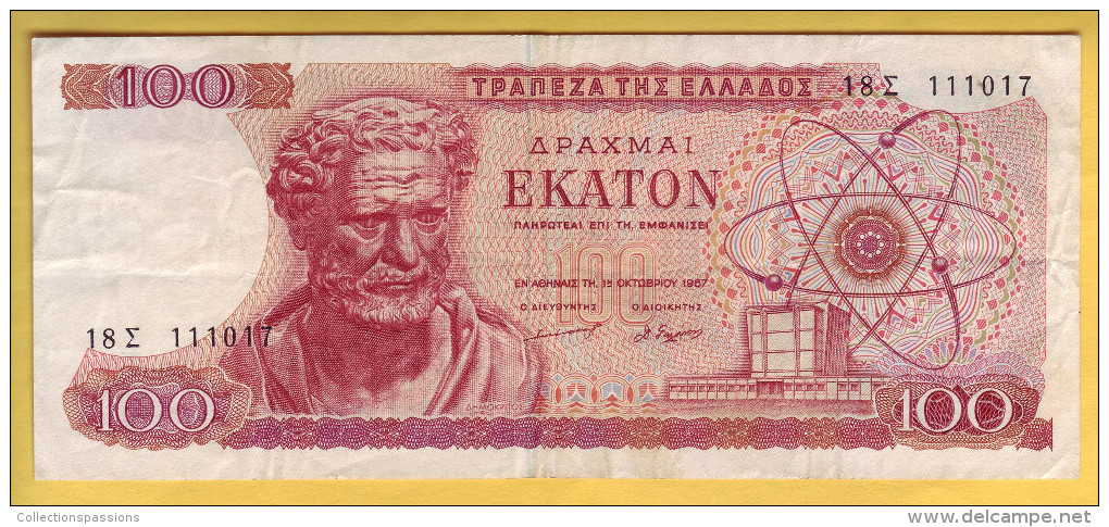 GRECE - Billet De 100 Drachmai. 1-10-1967. Pick: 196b. TTB+ - Griekenland