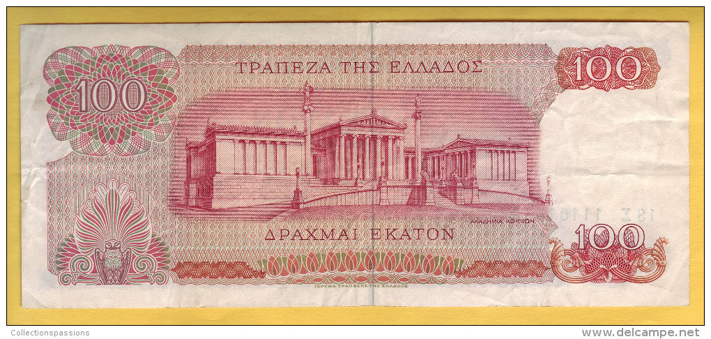 GRECE - Billet De 100 Drachmai. 1-10-1967. Pick: 196b. TTB+ - Greece