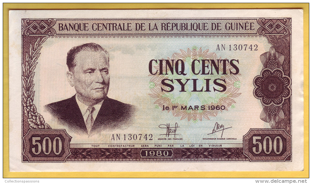 GUINEE - Billet De 500 Sylis. 1980. Pick: 27a. SUP+ - Guinea