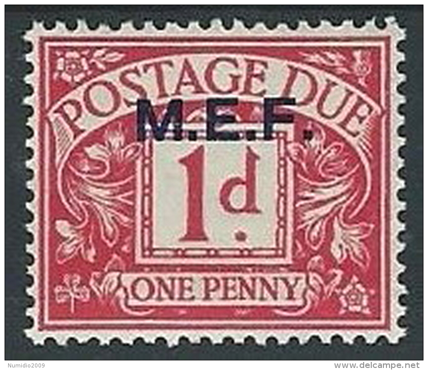 1942 OCCUPAZIONE INGLESE MEF SEGNATASSE 1 P MH * - K111 - Occ. Britanique MEF