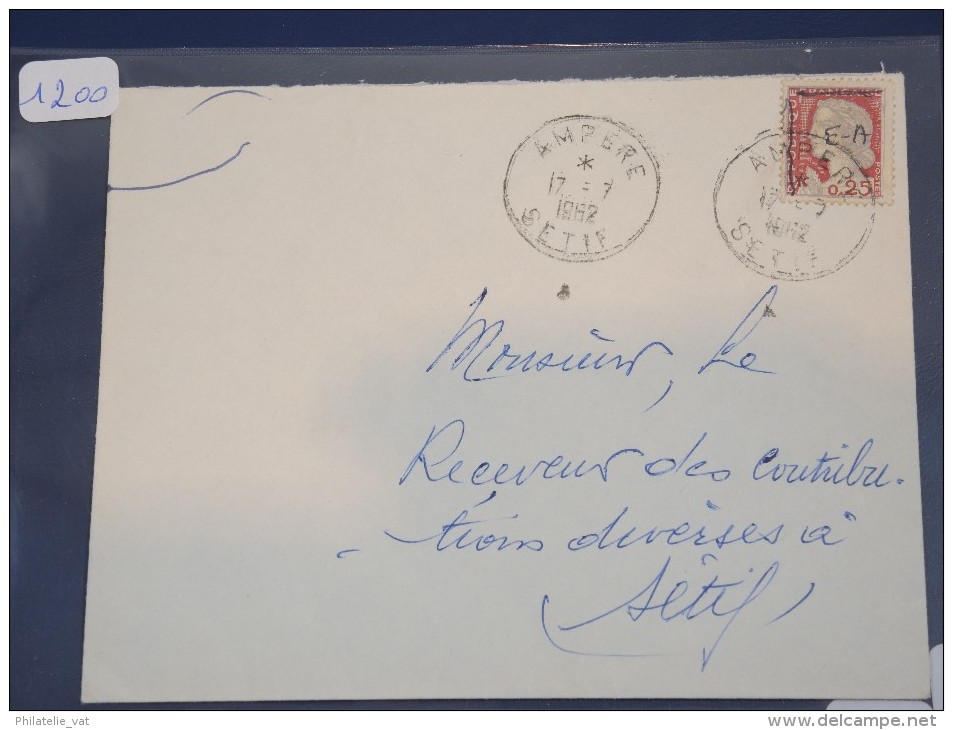 ALGERIE - EA Sur Lettre Recommandée De Setif 1962 - Surcharge à La Main -  Détaillons Collection - Lot 1200 - Covers & Documents
