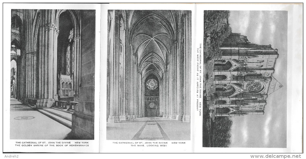 NEW YORK CITY - NY - SOUVENIR FOLDER OF THE CATHEDRAL CHURCH OF ST JOHN THE DIVINE - CARNET SOUVENIR - 10 PHOTOS - Églises