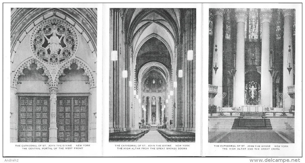 NEW YORK CITY - NY - SOUVENIR FOLDER OF THE CATHEDRAL CHURCH OF ST JOHN THE DIVINE - CARNET SOUVENIR - 10 PHOTOS - Églises