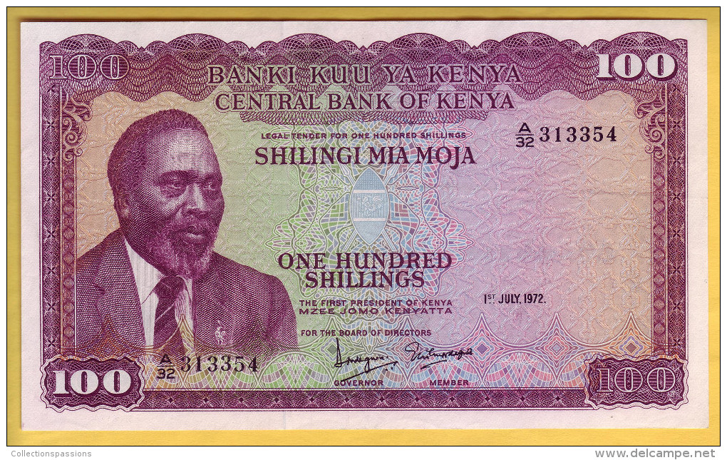 KENYA - Billet De 100 Shillings. 1-07-1972. Pick: 10c. SUP+ - Kenia
