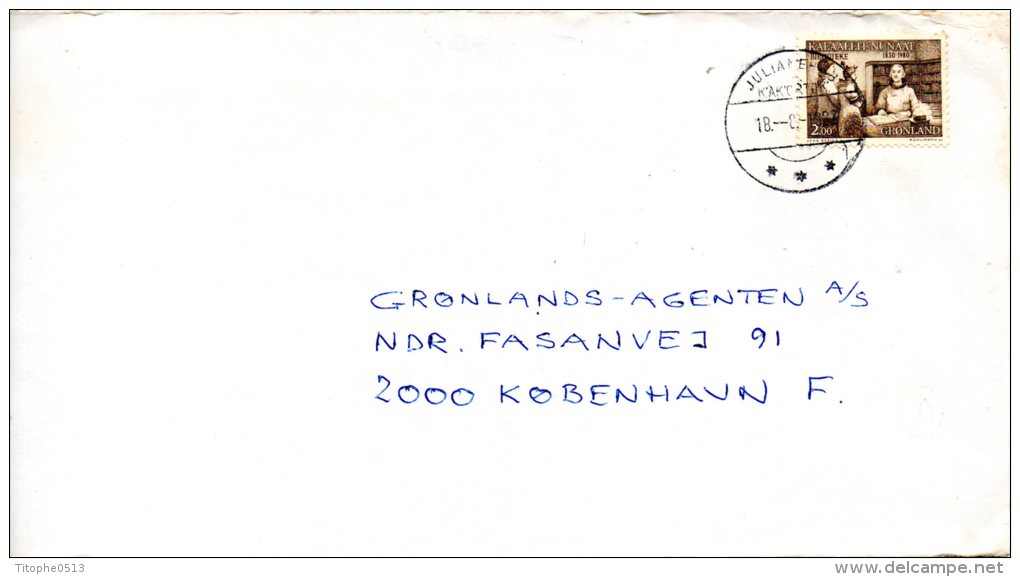 GROENLAND. N°111 De 1980 Sur Enveloppe Ayant Circulé. Bibliothèque. - Briefe U. Dokumente