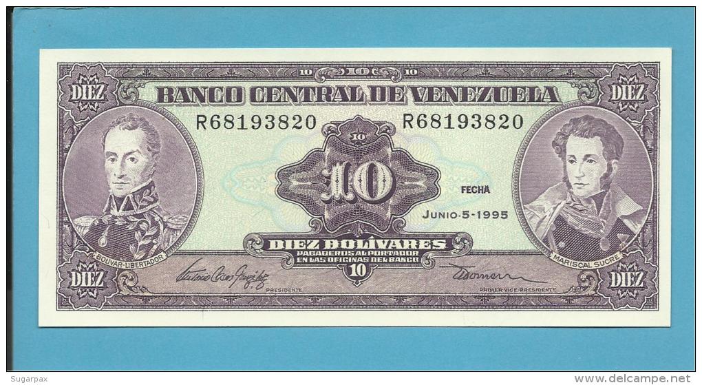 VENEZUELA - 10 BOLÍVARES - 05 / 06 / 1995 - UNC - Pick 61d - BOLÍVAR LIBERTADOR E MARISCAL SUCRE - 2 Scans - Venezuela