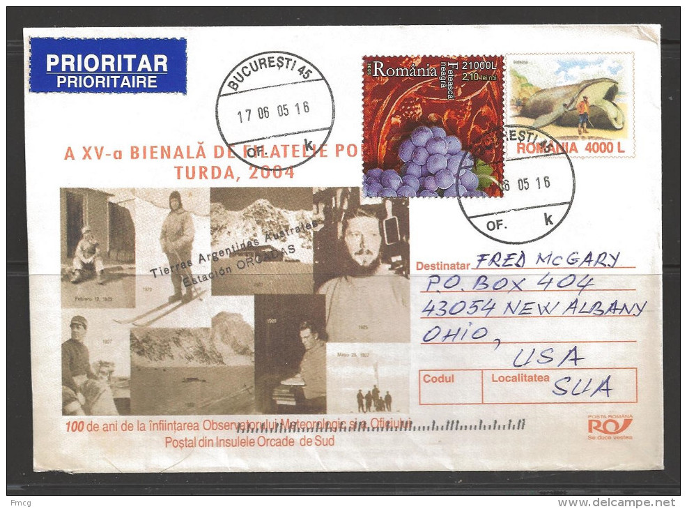 Romania 2005 Buchuresti (17.06.05) To New Albany Ohio USA - Covers & Documents