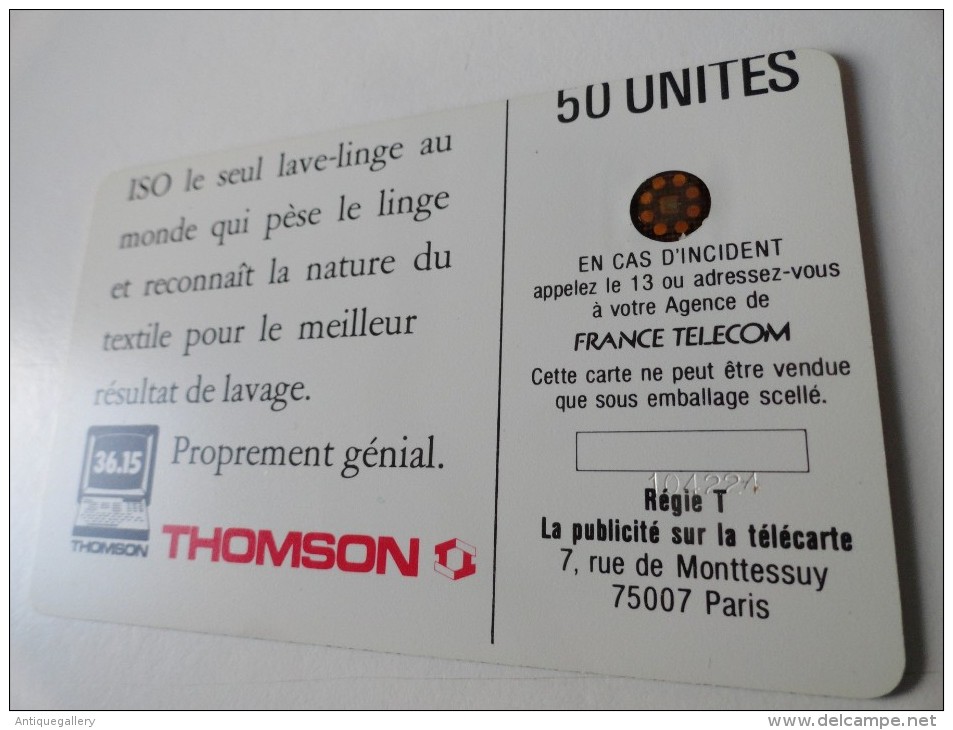 RARE : DECALAGE ET NUMEROTATION HORS CADRE SUR ISO THOMSON GLACEE SC4ON 50U - Variétés