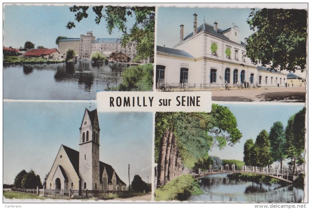 10,romilly Sur Seine (aube) ,la Gare , Le Pont,l´église,1964 - Romilly-sur-Seine