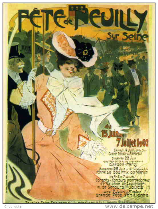 PUBLICITE  /  AFFICHE SUR CARTE  "  FETE DE NEUILLY SUR SEINE    "   CPM / CPSM  10 X 15 - Publicidad