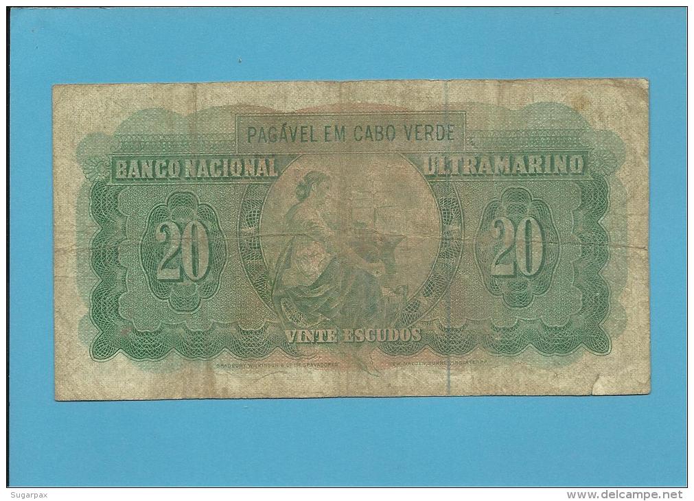 CAPE VERDE - 20 ESCUDOS - 04.04.1972 - P 52 - SERPA PINTO - PORTUGAL - Cap Verde