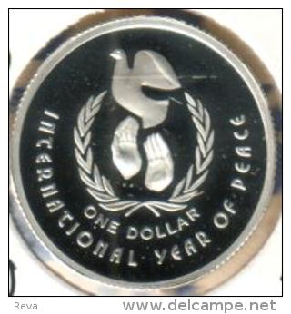 AUSTRALIA $1 INTERNATIONAL YEAR OF PEACE BIRD1990 ONE YEAR TYPE SILVER PROOF NOT RELEASED READ DESCRIPTION CAREFULLY !!! - Münz- Und Jahressets