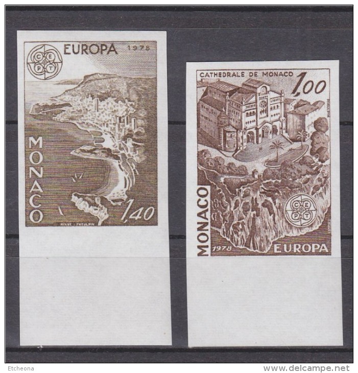 = Europa 1978 La Cathédrale Et La Principauté Vue De L'est, Non Dentelés Neufs 1139 & 1140 - Variétés