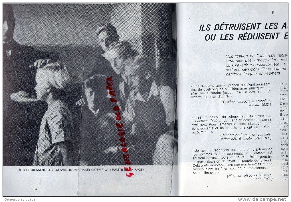 GUERRE 1939-1945-  JUIF- L' ORDRE NAZI -LES ENFANTS AUSSI -AMICALE DEPORTEES CAMP CONCENTRATION RAVENSBRUCK-ORADOUR - 1939-45