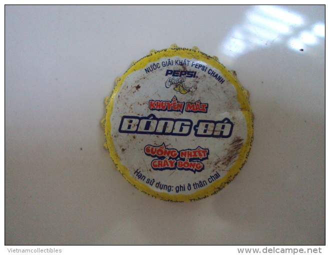 Vietnam Viet Nam Pepsi Lemon Football Promotion Used Crown Cap / Kronkorken / Chapa / Tappi - Limonade