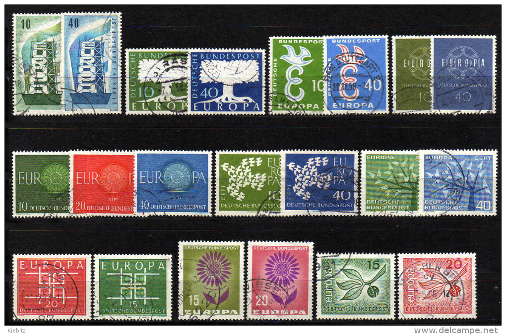 BRD 1956-1965 - Europa CEPT - Komplett 10 Jahre Alle Ausgaben Used - Collections