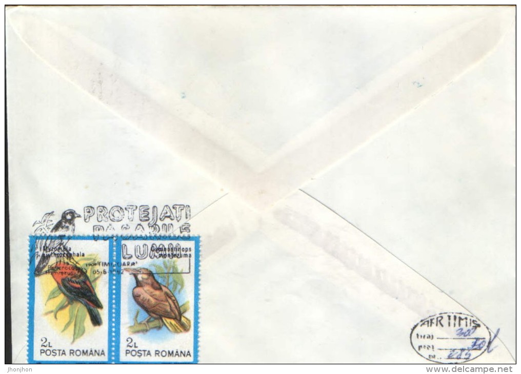 Romania - Occasionally Cover 1992 - Birds -scarlet Minivet - Protect The Birds Of The World ;Triple Concordance- 2/scans - Sparrows