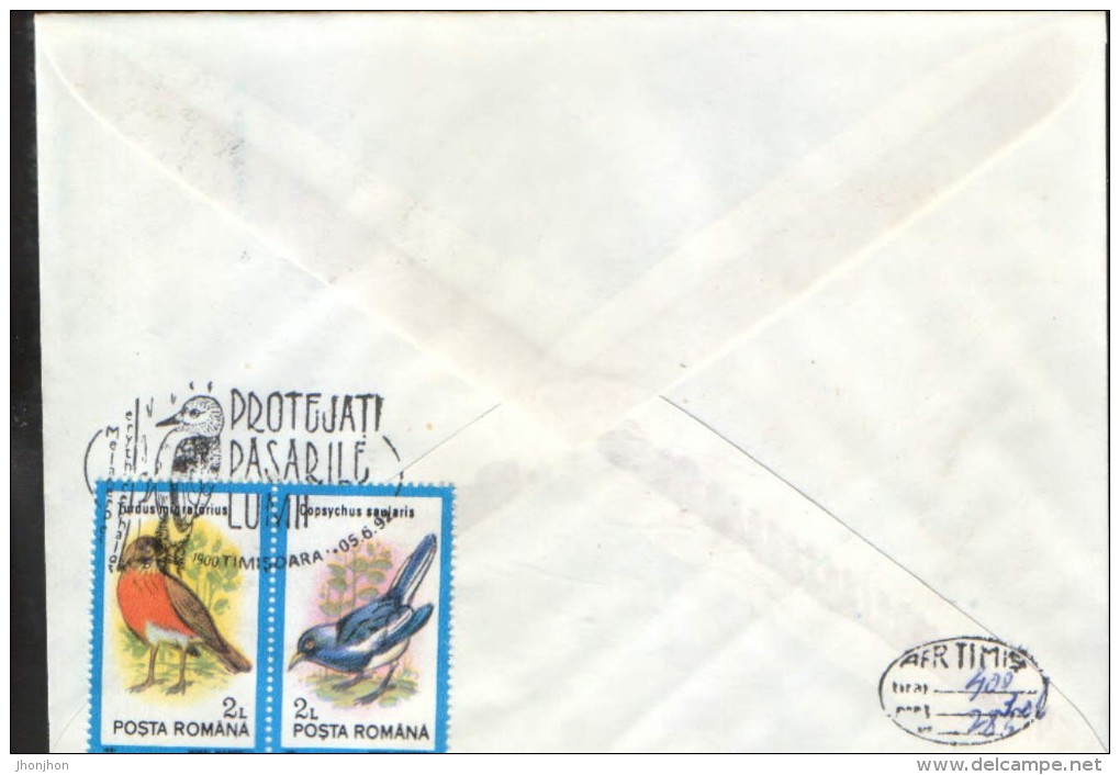Romania - Occasionally Cover 1992 - Birds -woodpecker - Protect The Birds Of The World ;Triple Concordance- 2/scans - Specht- & Bartvögel