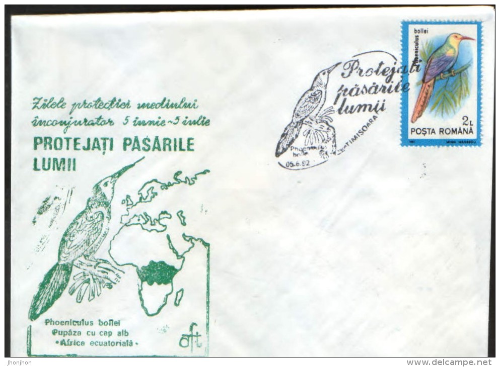 Romania - Occasionally Cover 1992 - Birds - Woodpecker - Protect The Birds Of The World ;Triple Concordance- 2/scans - Pics & Grimpeurs