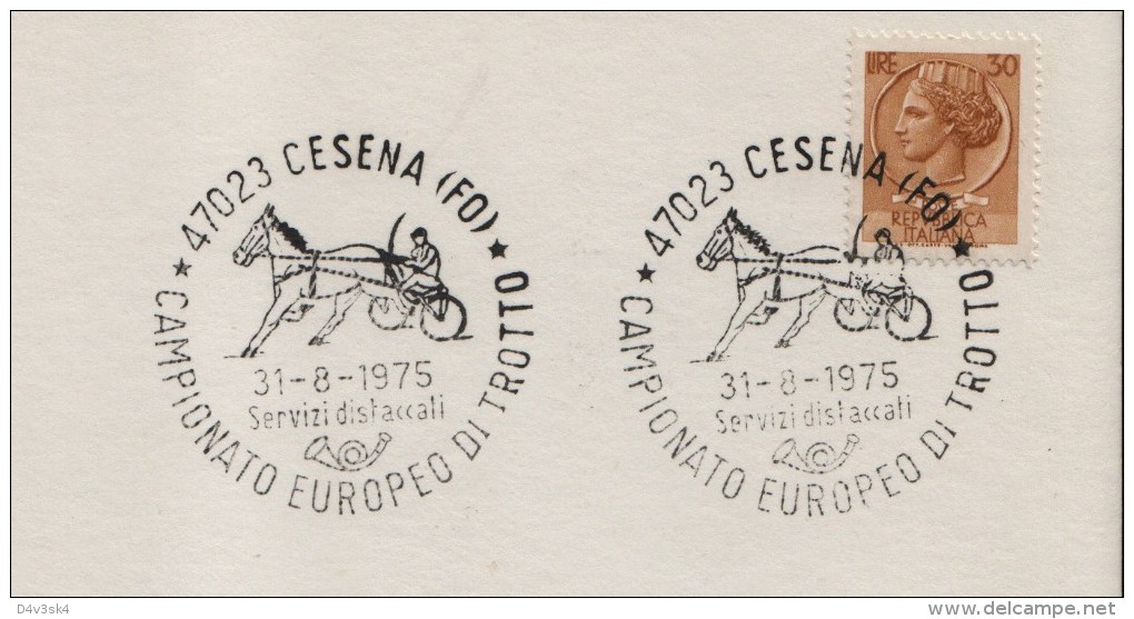 1975 Italia Cesena Trotto Horse Harness Racing Cheval Trot Cavallo Caballo Ippica Hippique Italy Italie - Horses