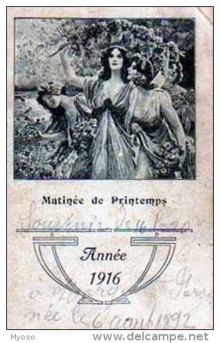 Petit Calendrier 1916, Matinee De Printemps, Jeunes Femmes - Kleinformat : 1901-20