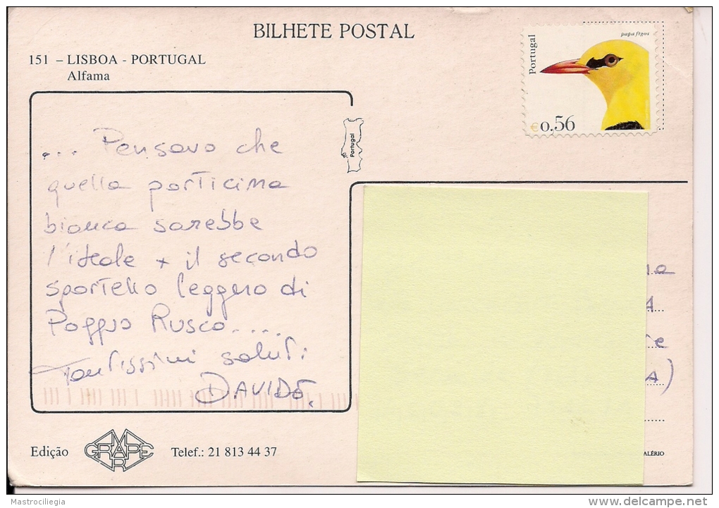 PORTUGAL  Papa Figos  Nice Stamp  Lisboa Alfama Postcard - Mussen