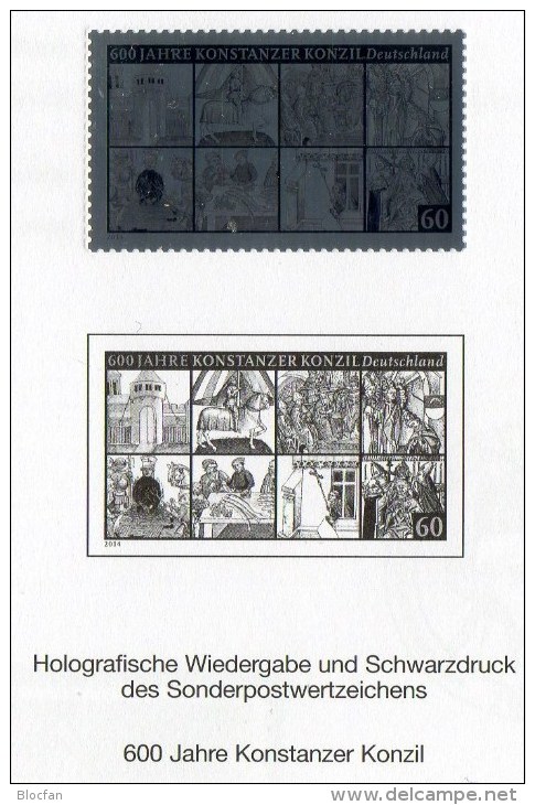 Hologramm Im Jahrbuch Deutschland 2014 BRD 3091 SD 37 ** 14€ Museum Konzil Konstanz M/s Church Black-print Sheet Germany - Hologrammes