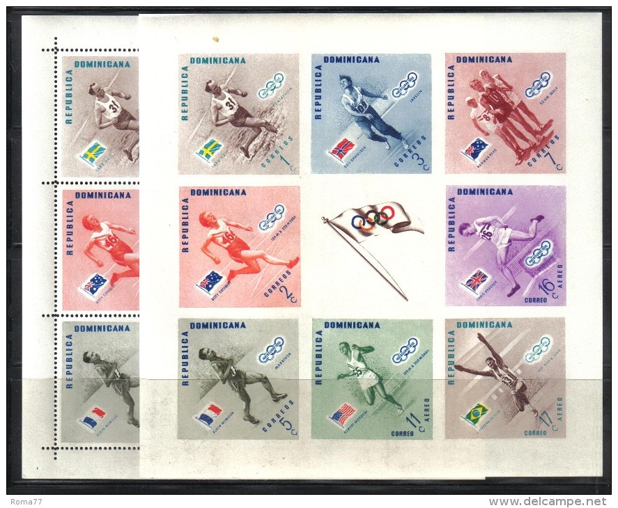 OL-A24 - REPUBBLICA DOMINICANA , BF 7 I DUE ESEMPLARI DENTELLATO E NON  ***  MNH - Ete 1956: Melbourne