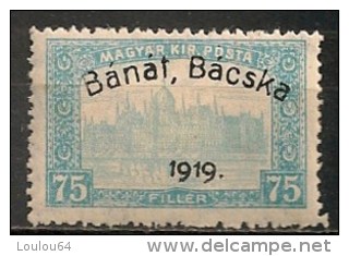 Timbres - Hongrie - Territoires - Banat-Bacska - 1919 - 75 F. - - Banat-Bacska