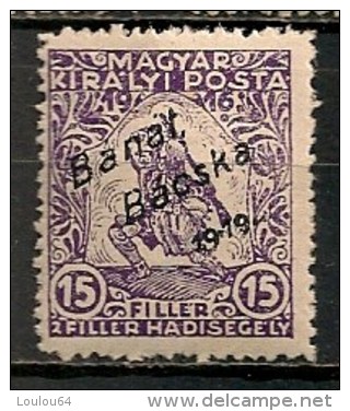 Timbres - Hongrie - Territoires - Banat-Bacska - 1919 - 15 F. - - Banat-Bacska