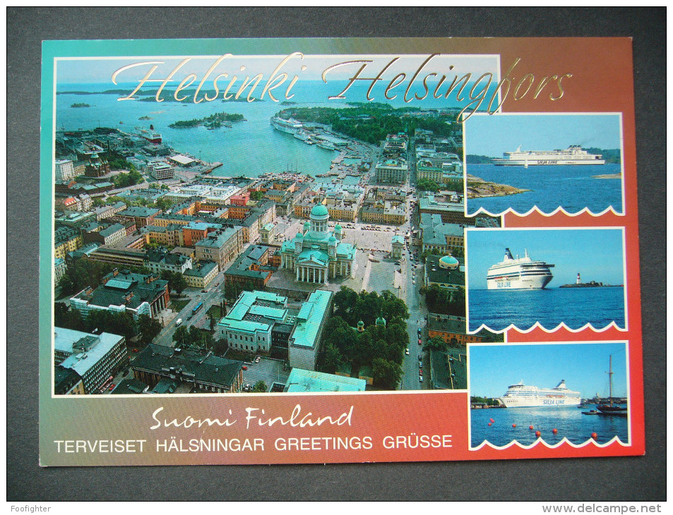 Suomi-Finland: HELSINKI - HELSINGFORS - Harbour - Multiview With Ship Silja Line - Unused - Finnland