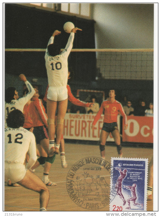 CP  PREMIER CHAMP DU MONDE VOLLEY PARIS 1986 RARE - Volleyball