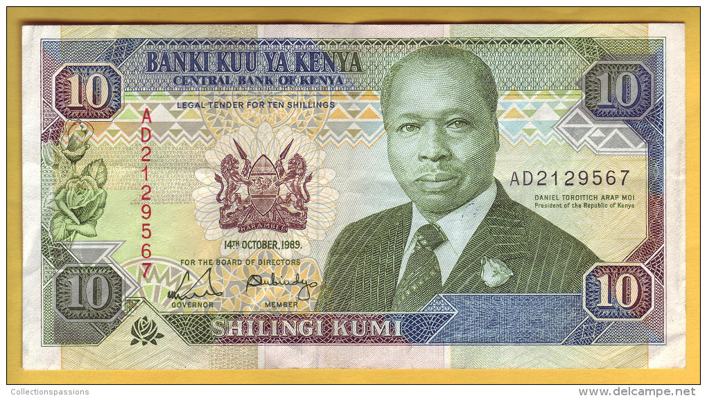 KENYA - Billet De 10 Shillings. 14-10-1989. Pick: 24a. SUP - Kenia