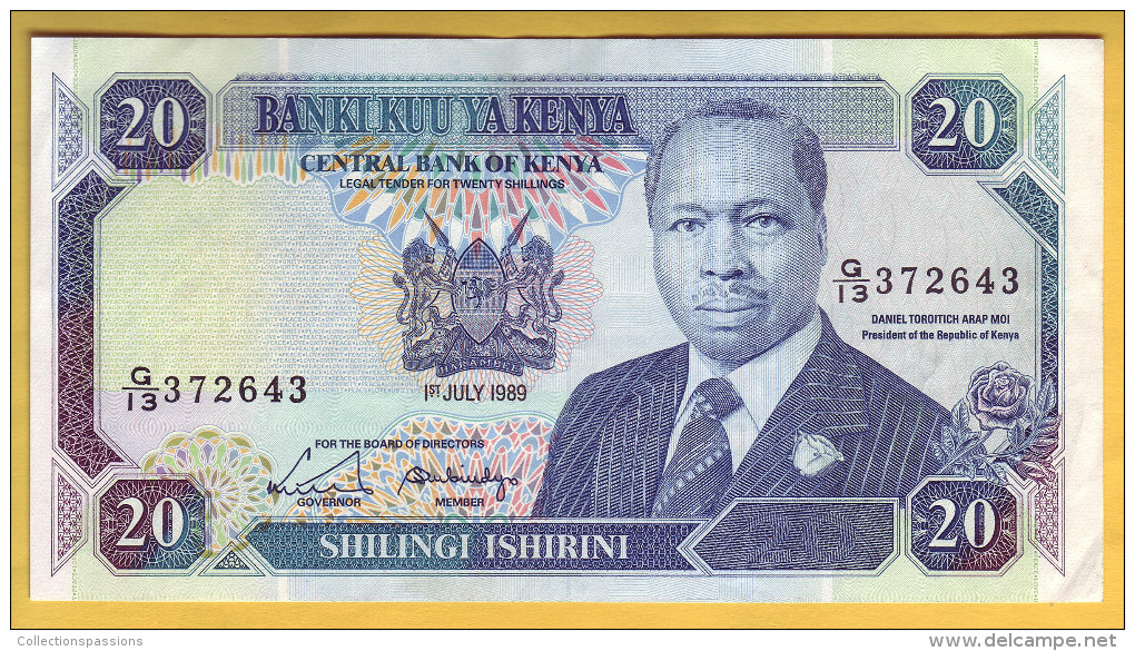 KENYA - Billet De 20 Shillings. 1-07-1989. Pick: 25b. SUP+ - Kenia