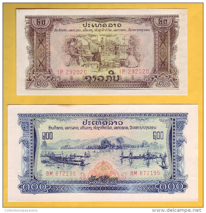 LAOS - Lot De 2 Billets De 20 Et 100 Kip. Pick: 21 Et 23. NEUF - Laos