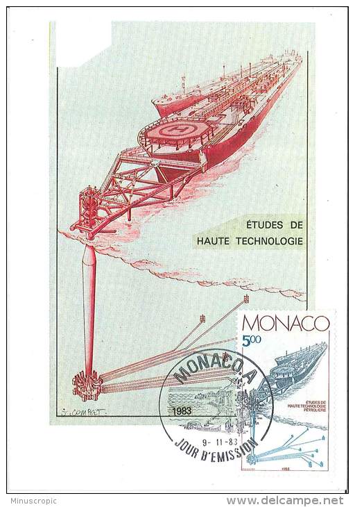 CM Monaco - Etudes De Haute Technologie Pétrolière - 1983 - Maximumkaarten