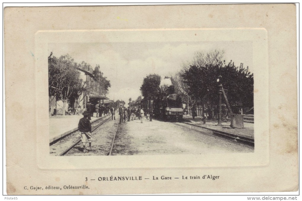 ORLEANSVILLE / LA GARE / LE TRAIN D' ALGER / ANIMATION - Autres & Non Classés