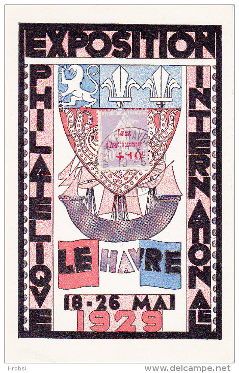 Exposition Le Havre 1929, Carte Spéciale, Aff Sur N 249, Amortissement - Événements & Commémorations