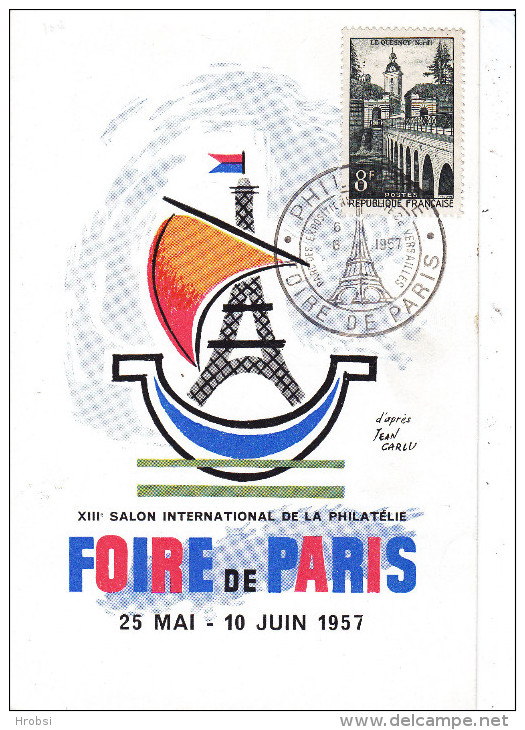 Exposition Foire De Paris 1957, Carte Spéciale, Aff Sur N 1105, Le Quesnoy - Events & Commemorations