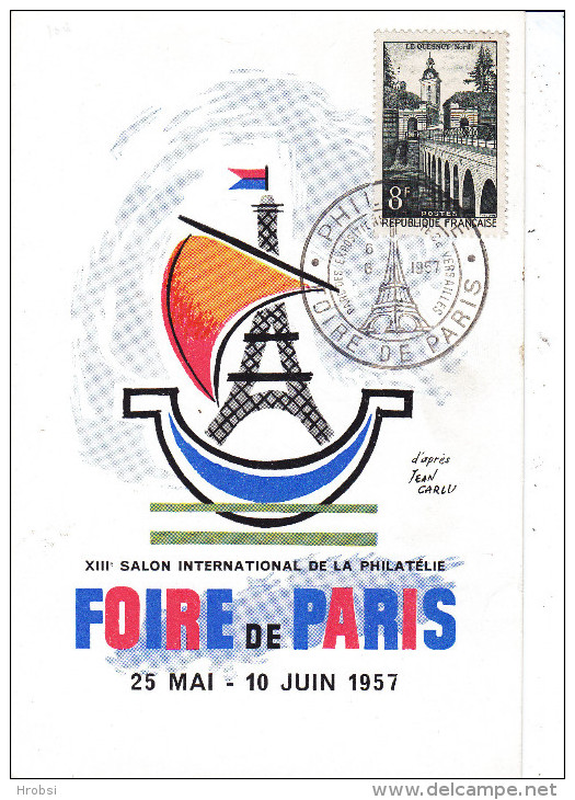 Exposition Foire De Paris 1957, Carte Spéciale, Aff Sur N 1105, Le Quesnoy - Événements & Commémorations