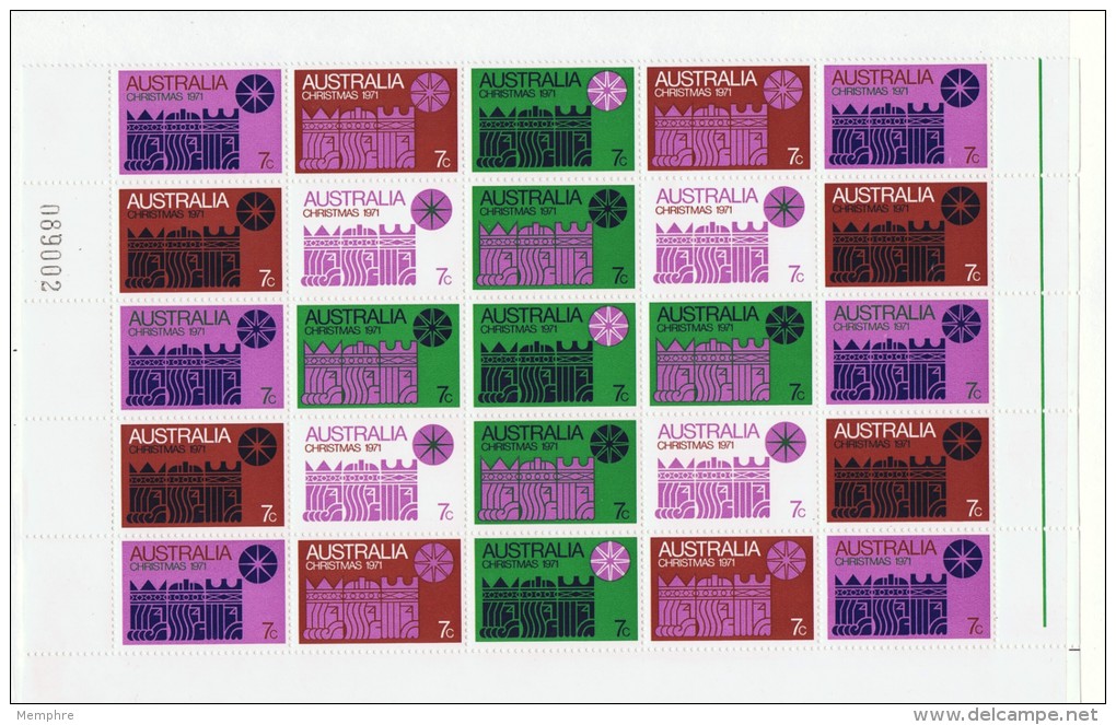 1971  Christmas Issue Half Sheet Of 25  Sc 508 - Nuevos