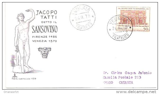 68414)F.D.C  - JACOPO TATTI  DETTO SANSOVINO -26-9-1970 - FDC