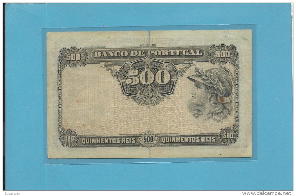 PORTUGAL - 500 REIS - 30/09/1910 - Pick 105a - 2 Scans - Portugal