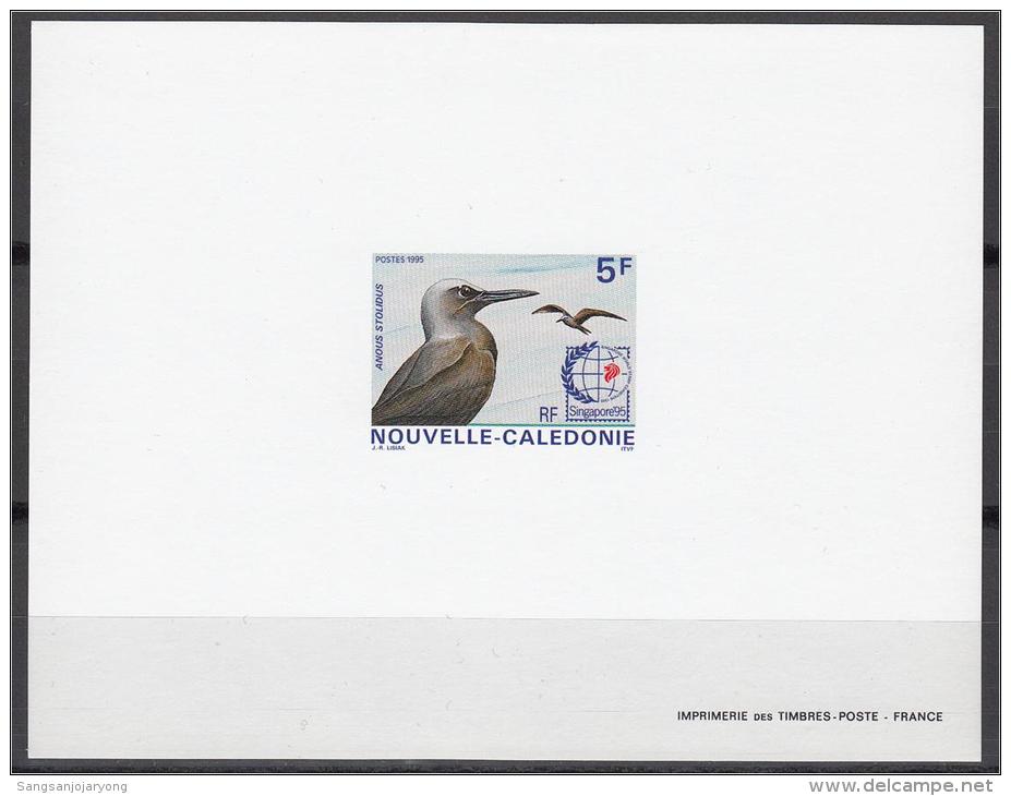 New Caledonia Sc718 Sea Bird, Oiseau, Brown Noddy, Singapore 95, Deluxe Proof, Epreuve - Marine Web-footed Birds