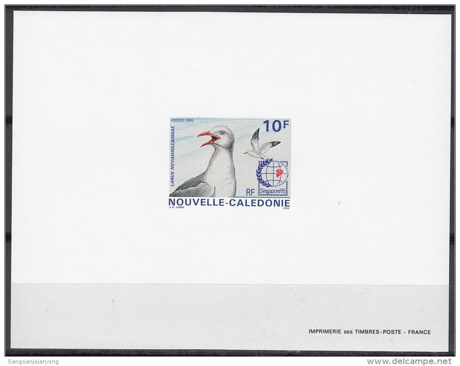 New Caledonia Sc719 Sea Bird, Oiseau, Silver Gull, Singapore 95, Deluxe Proof, Epreuve - Marine Web-footed Birds