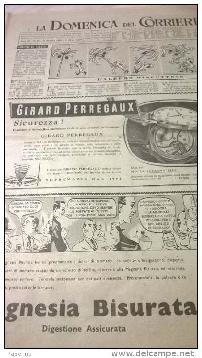 DOMENICA DEL CORRIERE N.43 24/10/54  UFO A MILANO/M.MORGAN/BESAGLIERI.../MILANO MERCATINO LIBRI SCOLASTICI - Autres & Non Classés