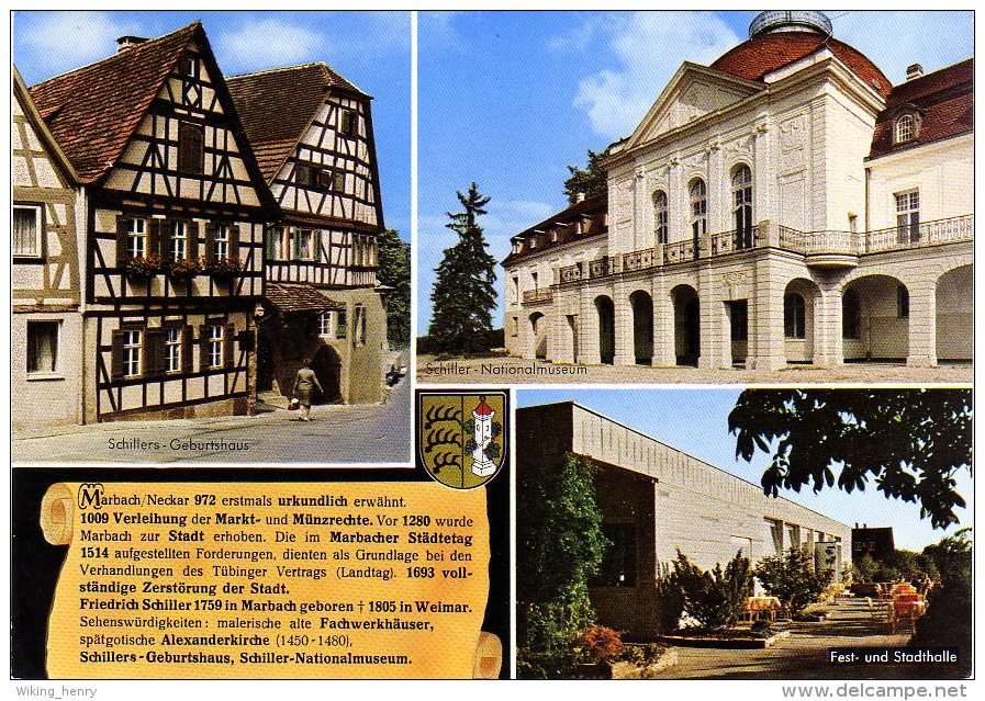 Marbach Am Neckar - Mehrbildkarte 1  Mit Chronik - Marbach